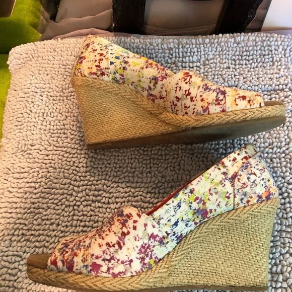 Tom’s Wedge Heel multi colour size 7 - Picture 5 of 7